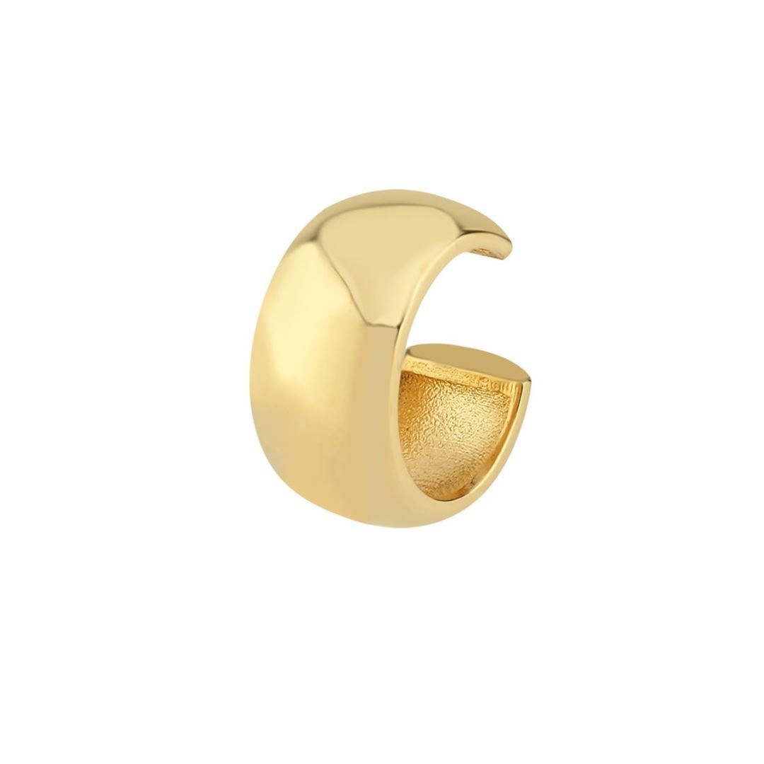 Parlak Earcuff Altın Küpe