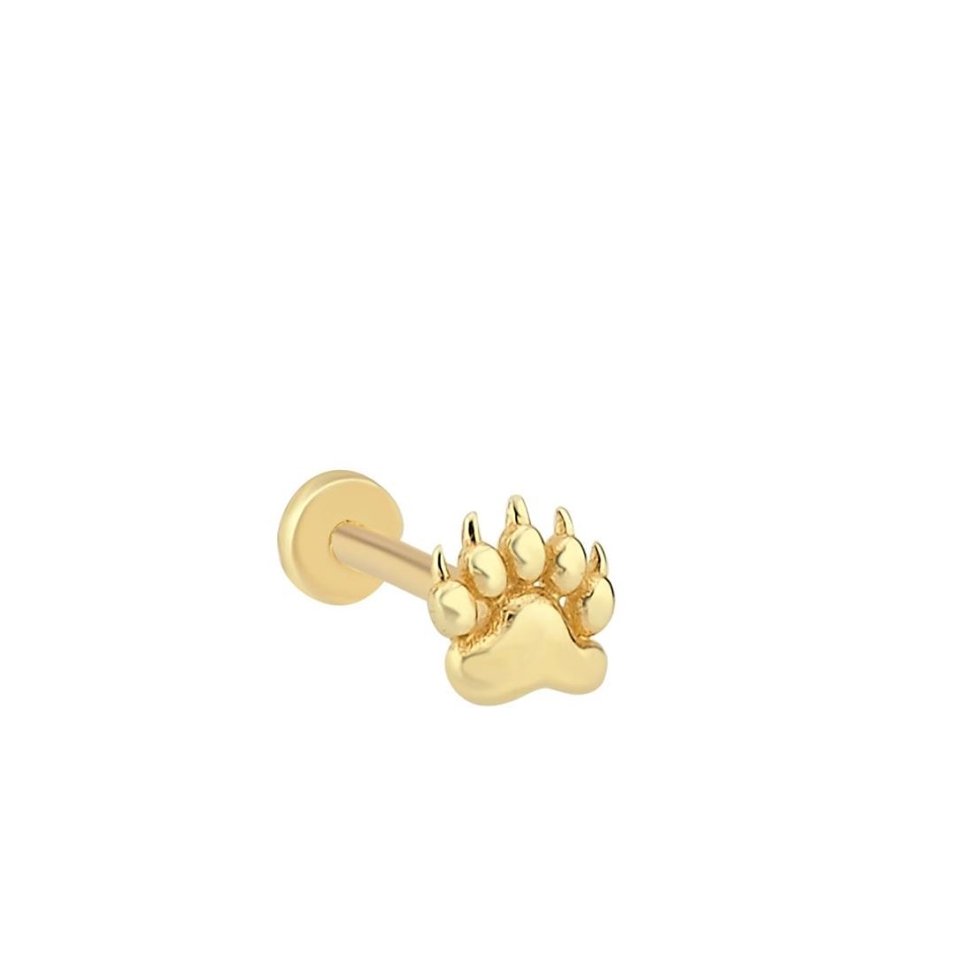 Pati Tasarımlı Altın Tragus Küpe