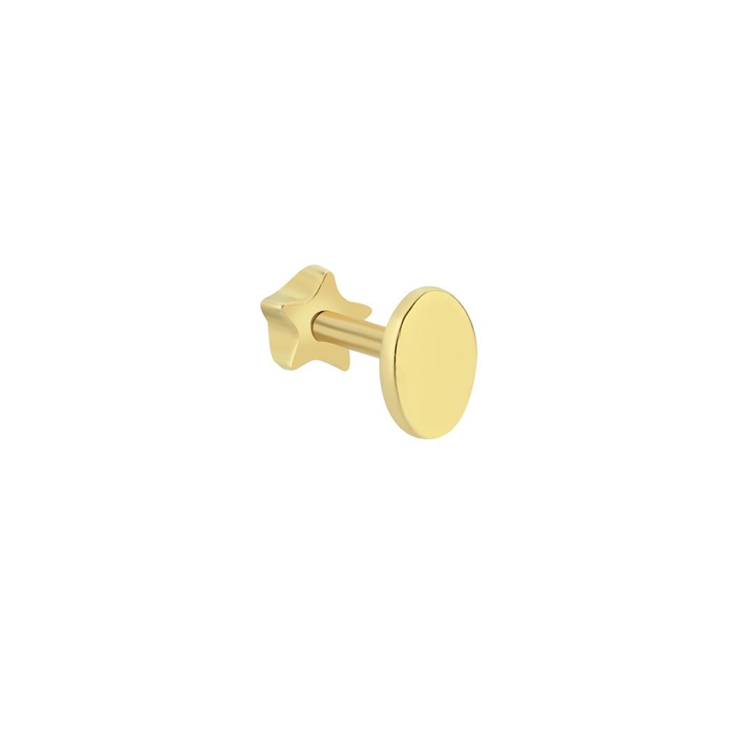 Oval Altın Tragus Küpe