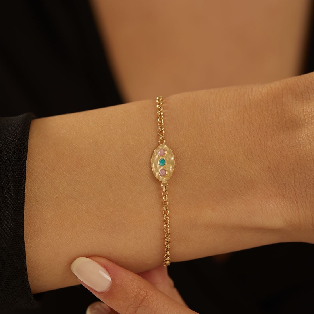 Opal Taşlı Altın Bileklik